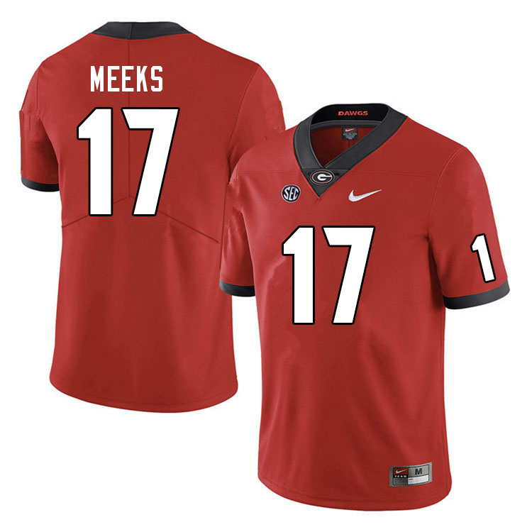 Men #17 Jackson Meeks Georgia Bulldogs College Football Jerseys Sale-Red - Click Image to Close